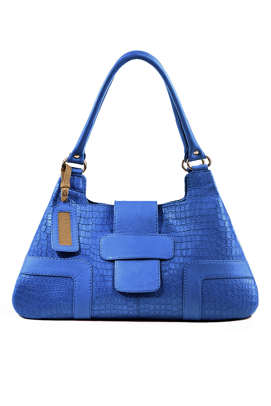 Dress large handbag in electric blue leather - Top view